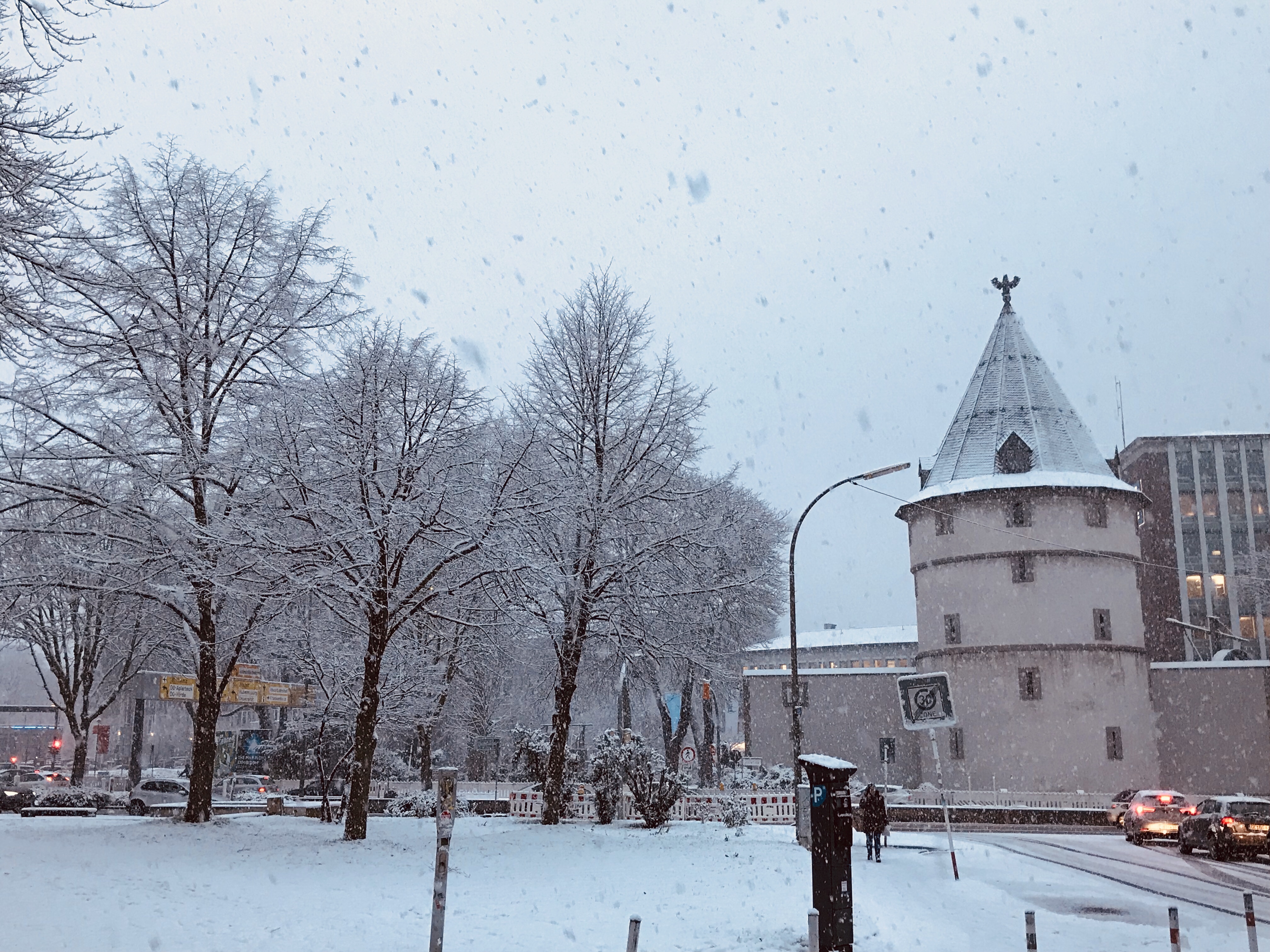 Adlerturm Dortmund im Schnee